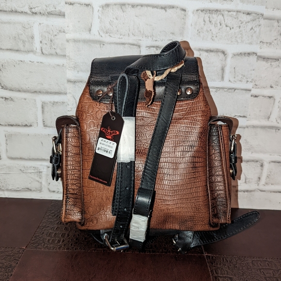 FreeBird by Steven BRETT Brown Distressed Backpack - Picture 9 of 11